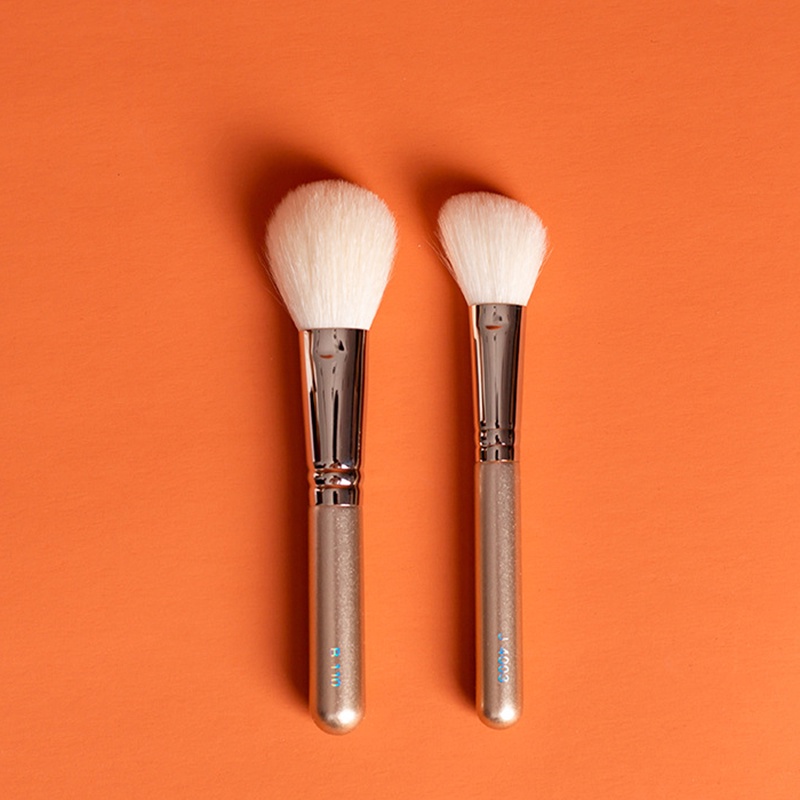 Makeup Brush B110 Round BLUSH J4003 Angled HIGHLIGHT Brush - Gold - Quality Goat Brisltes Cosmetics Powder Bronzer Blending Tool