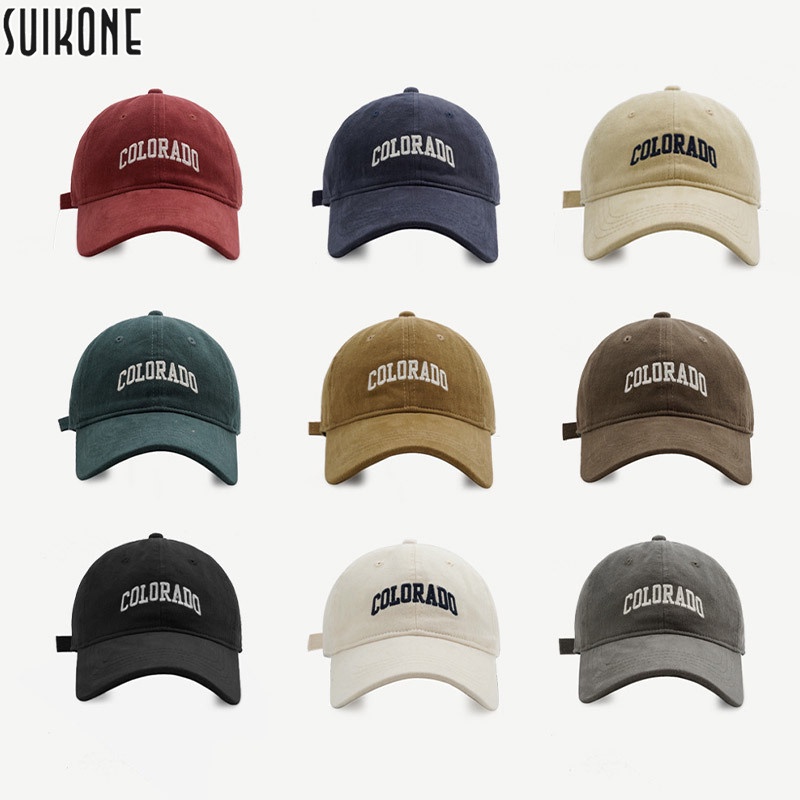 Suikone ใหม่ หมวกเบสบอล ปักลายตัวอักษร หลากสี สไตล์เกาหลี แฟชั่นฤดูใบไม้ผลิ และฤดูใบไม้ร่วง สําหรับผู้ชาย และผู้หญิง – โปรปัง