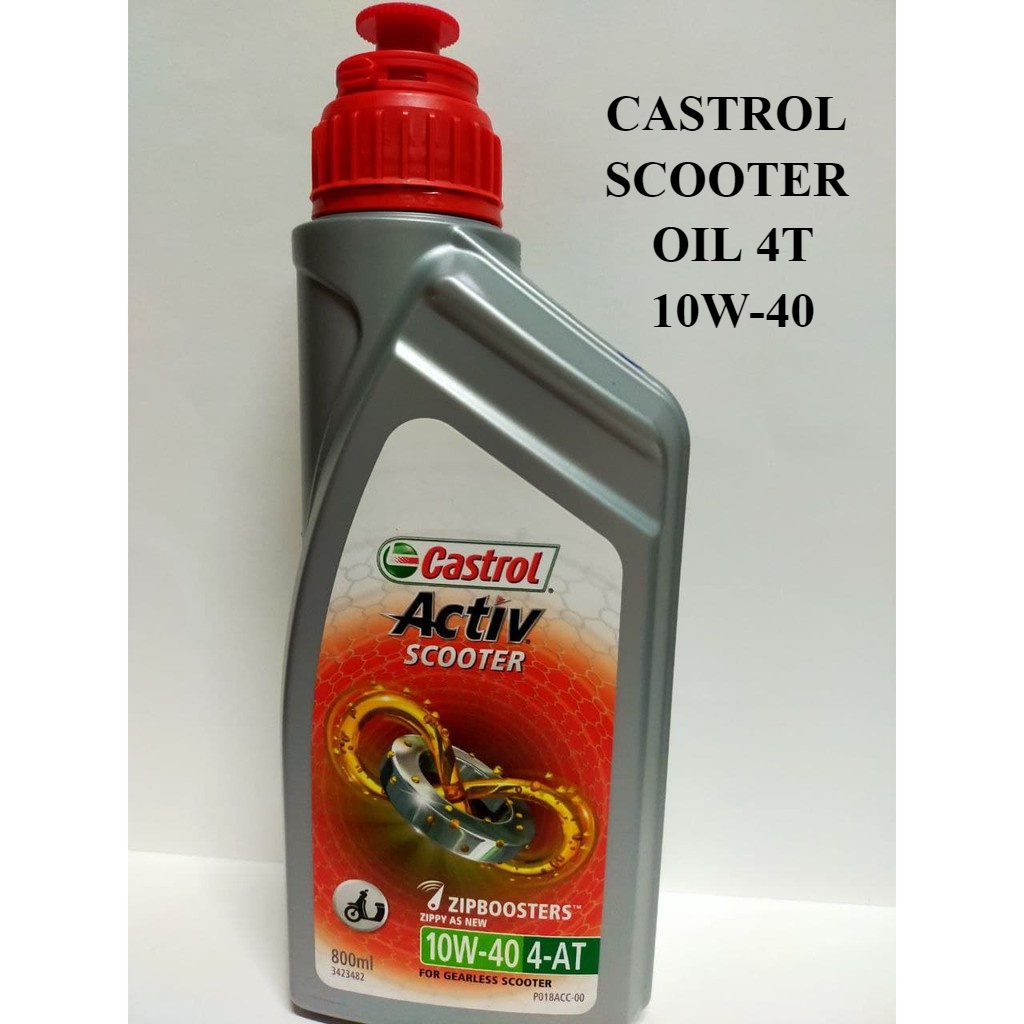 CASTROL ACTIV SCOOTER 4T 10W-40 MINYAK 4T MINYAK HITAM CASSTROL ACTIV SCOOTER 0.8LITER 800ML ขวดเงิน