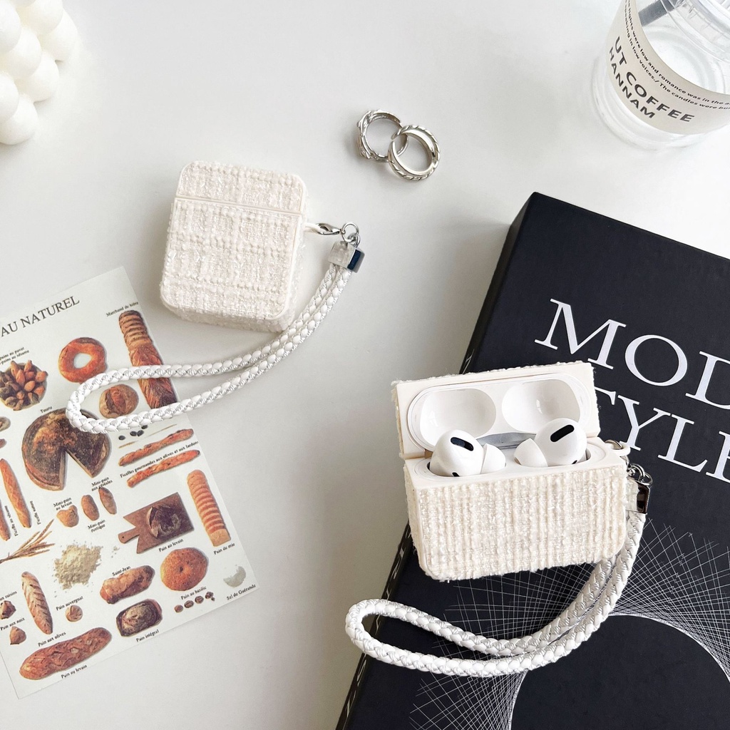 Mango กรณีปลอกสําหรับ AirPods 1 2 3 4 Pro 2 กรณีปลอก Gen 2 3 4 2nd 3rd 4th ผ้า Art ลูกไม้สี่เหลี่ยมผืนผ้า - รูปที่ 4