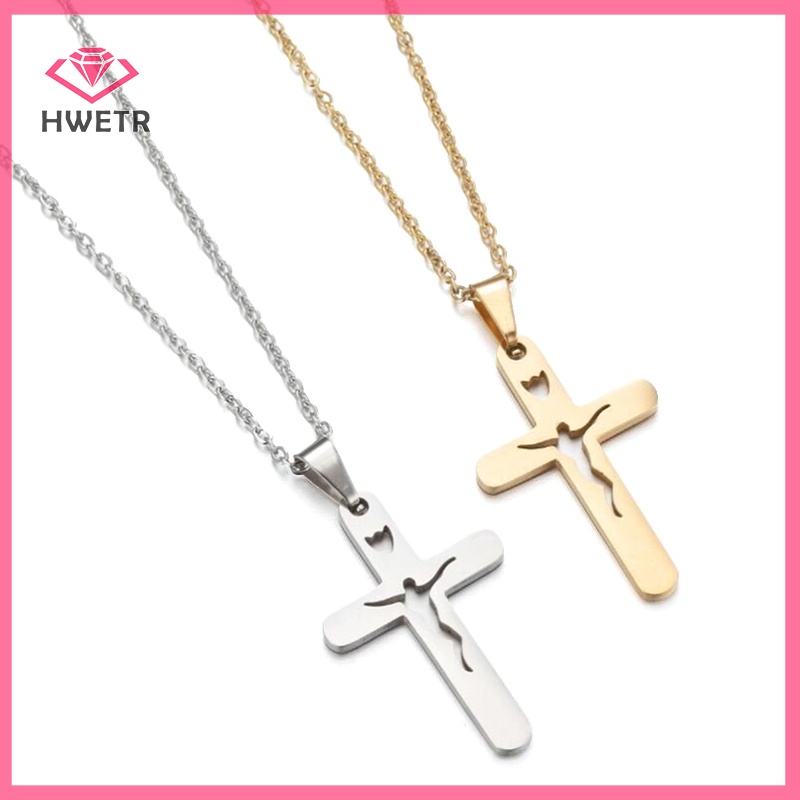 Hwetr สร้อยคอโซ่ จี้ไม้กางเขน ประดับเพทาย คุณภาพสูง หลายชั้น เครื่องประดับ สําหรับงานเลี้ยงวันเกิด