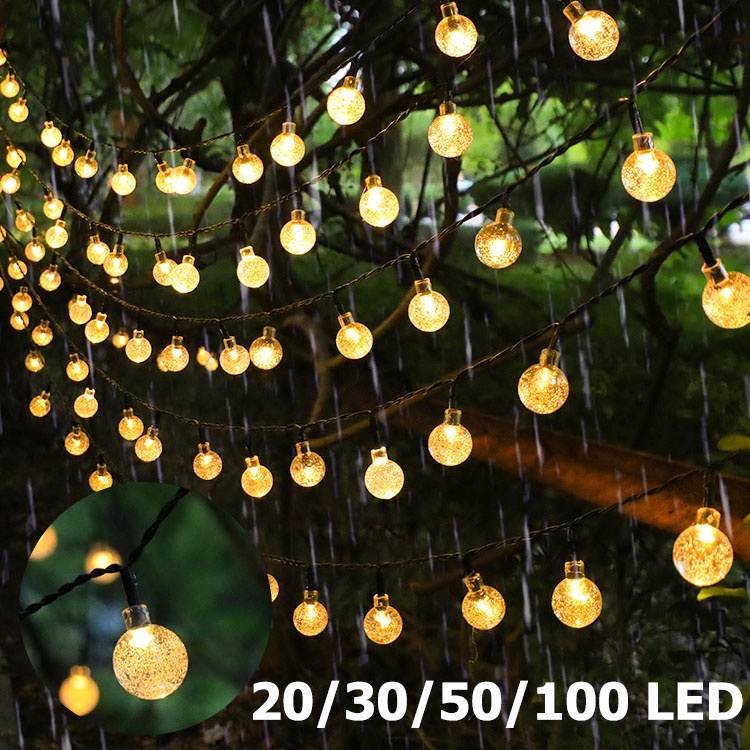 พร้อมส่ง โซล่าเซลล์ 20/30/50/100 LED ไฟตกแต่ง ไฟแต่งสวน ต่อหลายๆชุดได้ไม่ต้องเดินสาย