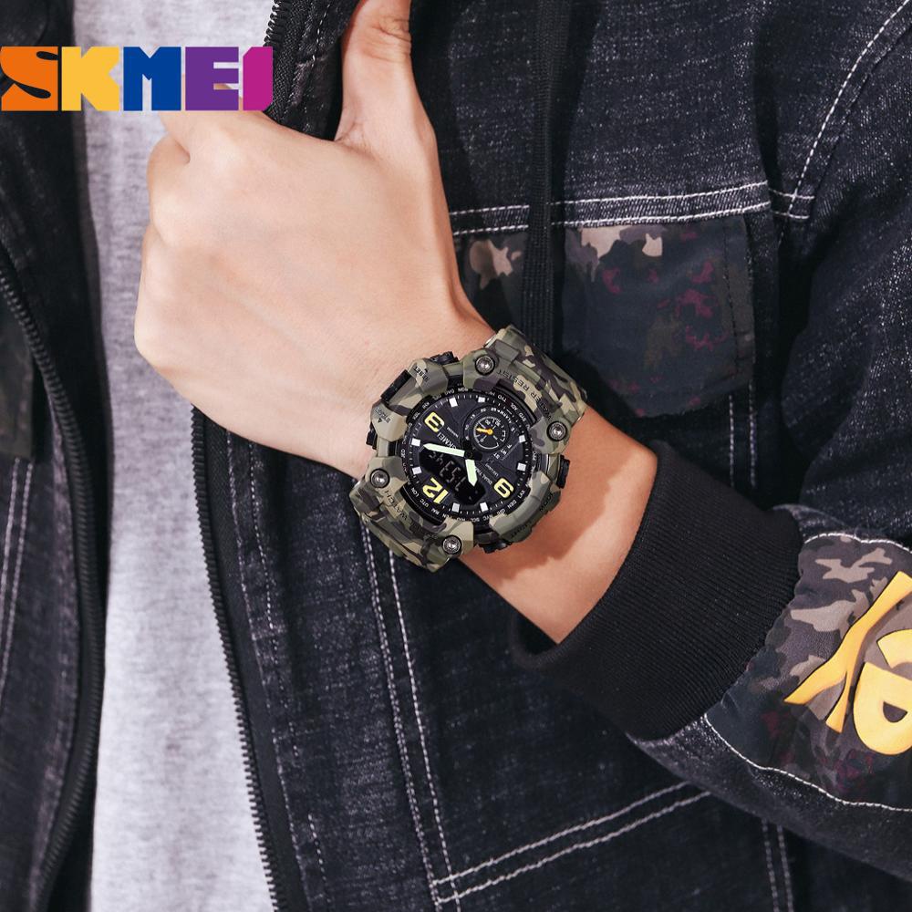 Skmei 1637 นาฬิกาดิจิตอลทหาร, การออกแบบ Vin tage กันน้ํา 50 ม., สาย PU สําหรับกีฬาและลําลอง