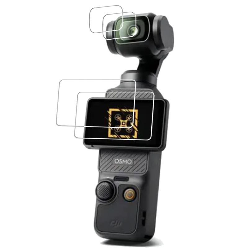 ฟิล์มกระจกนิรภัยกันรอยหน้าจอ เลนส์กล้อง แบบเต็มจอ อุปกรณ์เสริม สําหรับ DJI OSMO Pocket 3