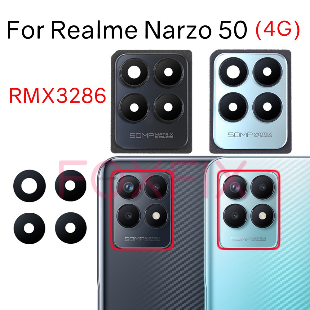 ฝาครอบเลนส์กล้องด้านหลัง พร้อมกรอบ แบบเปลี่ยน สําหรับ Realme Narzo 50 4G RMX3286