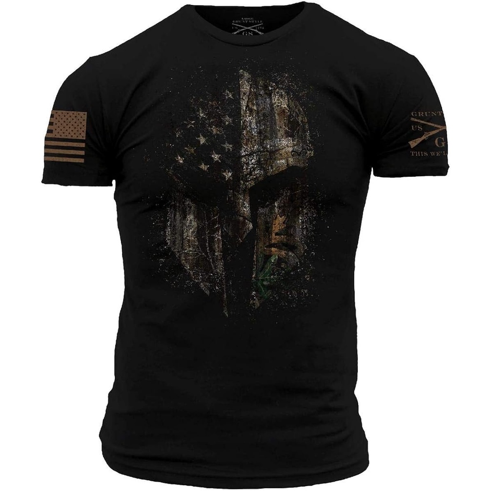 เสื้อยืดผ้าฝ้ายผู้ชาย Grunt Style Realtree Edge- Spartan 2.0 เสื้อยืดผู้ชาย 4XL , 5XL , 6XL