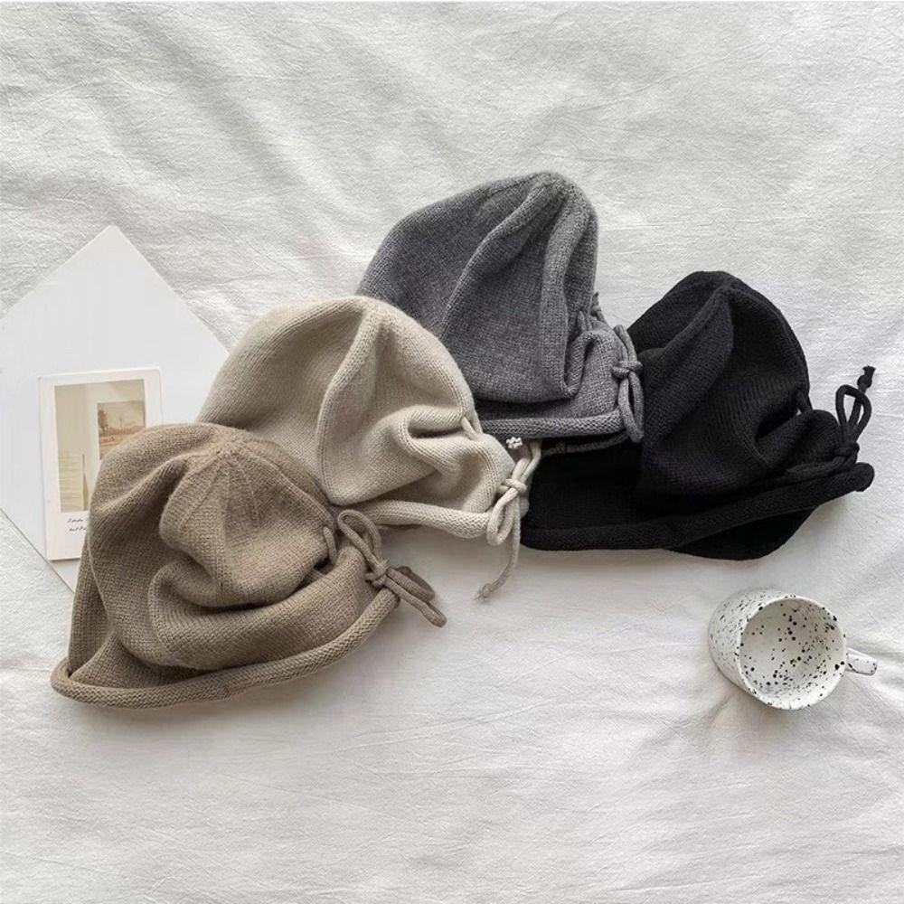 Mh หมวกบีนนี่ถัก สีพื้น อบอุ่น สไตล์ฮิปฮอป ฤดูหนาว สําหรับผู้ชาย - รูปที่ 3