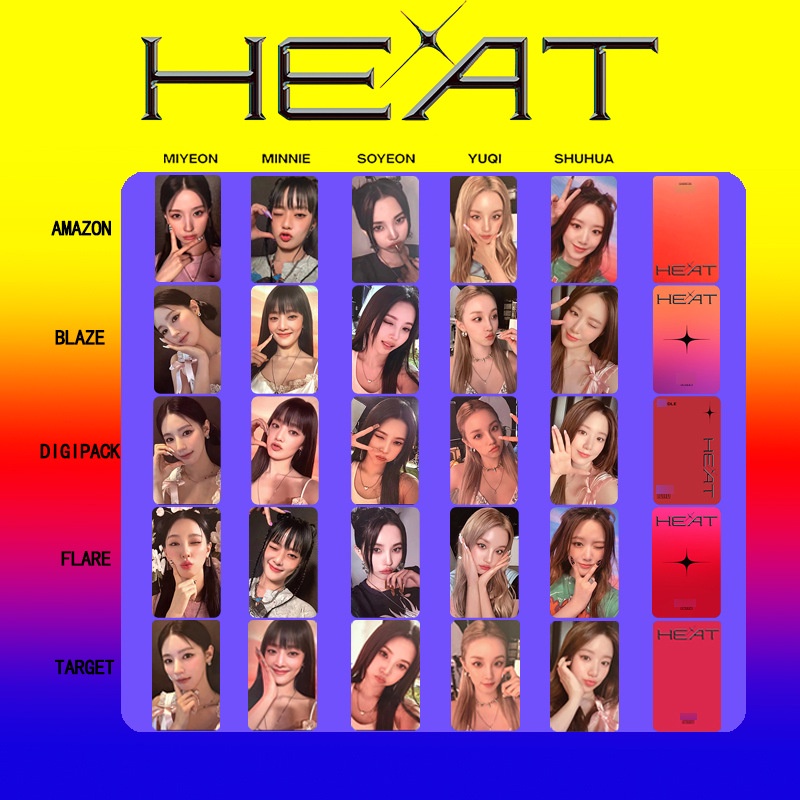 5 ชิ้น/เซ็ต GIDLE อัลบั้มใหม่ HEAT Photocards Lomo การ์ด MINNIE SHUHUA YUQI MIYEON SOYEOON (G) I-DLE