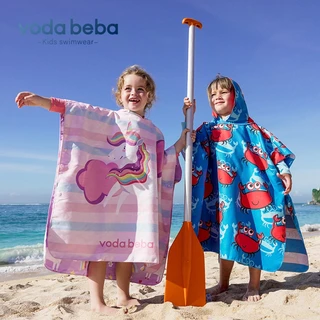 VODA BEBA กที่สุด ผ้าขนหนูคลุมอาบน้ำเด็ก เสื้อคลุมอาบน้ำ ลายการ์ตูน