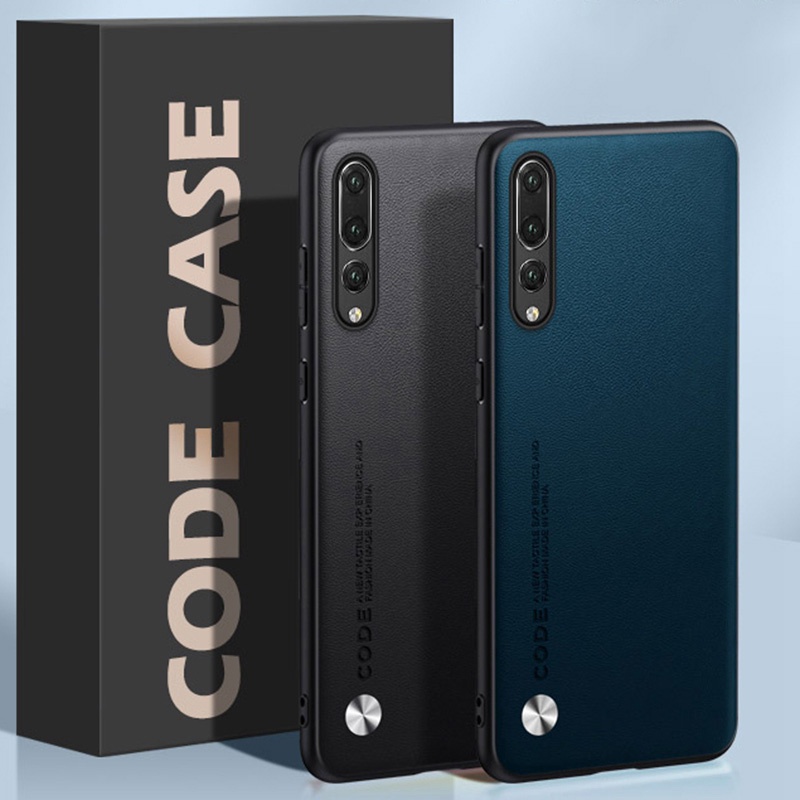 สําหรับ Huawei P20 / P20 Pro / P20 Lite แฟชั่น หนัง พื้นผิว ด้านหลัง เคส TPU นิ่ม กรอบป้องกัน