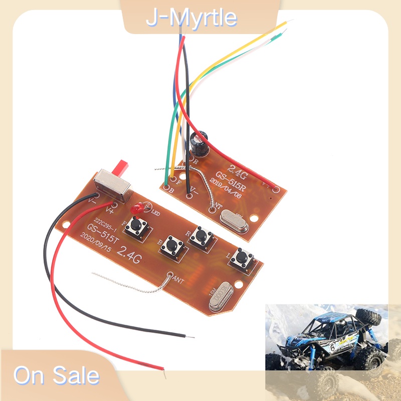 J-myrtle บอร์ดรับส่งสัญญาณ PCB 2.4G 4CH 27MHz พร้อมเสาอากาศวิทยุ สําหรับรถบรรทุกบังคับ