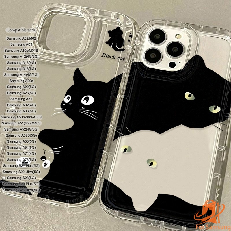 เคสโทรศัพท์แบบอ่อนเข้ากันได้กับ Samsung Galaxy A54 S23 S22 Ultra A31 A03 A53 A51 A23 A30 A22 A02 A13 A12 โปร่งใสเคสโทรศั
