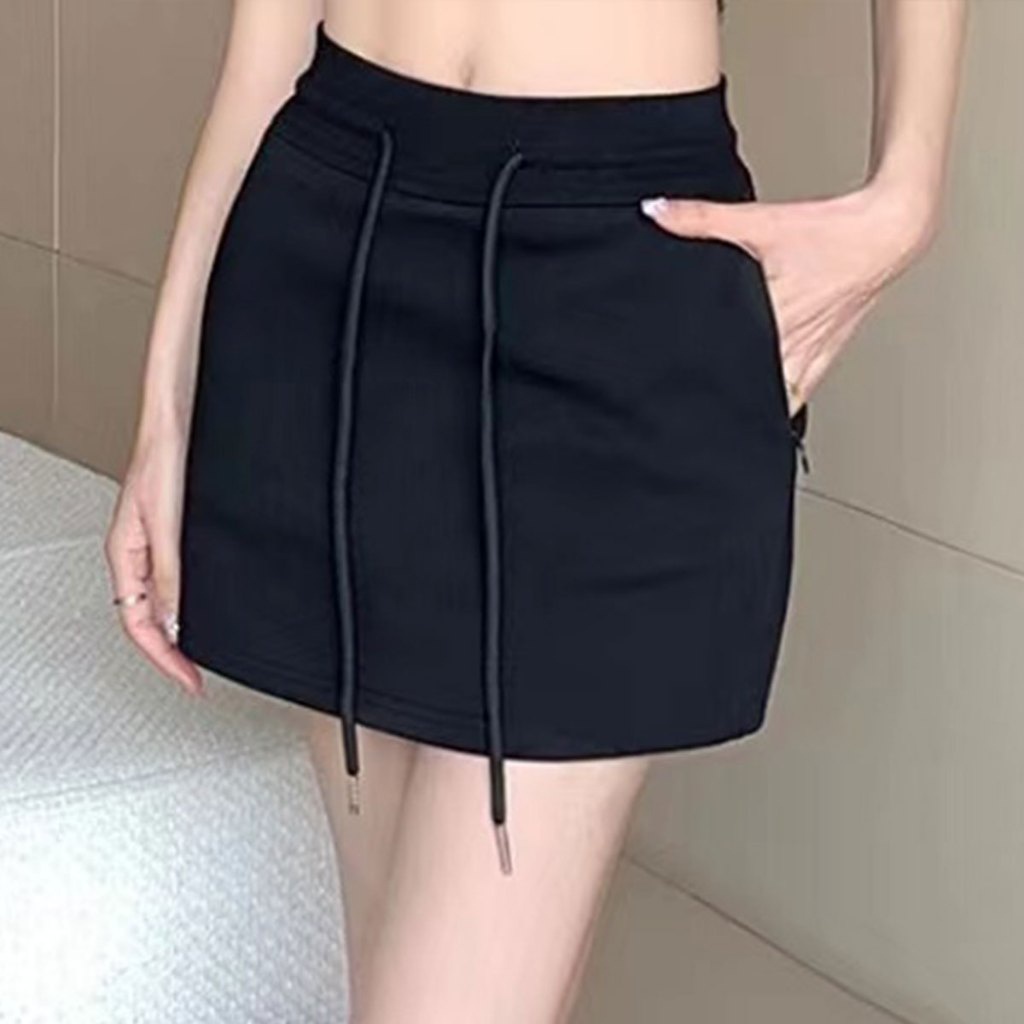 กระโปรงเทนนิสเอวสูง skirt สีพื้น กระโปรงสั้นเหนือเข่า