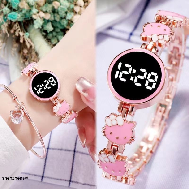 [พร้อมส่ง] นาฬิกาข้อมือดิจิทัล LED สายสเตนเลส สําหรับผู้ชาย และผู้หญิง