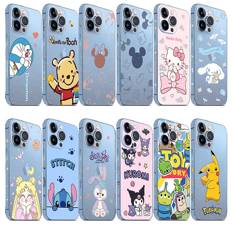 ฟิล์มกันรอย แบบเต็ม ด้านหลัง สติกเกอร์ป้องกัน ลายการ์ตูน สําหรับ iphone 15 15Pro 15promax iPhone15 pro max Plus