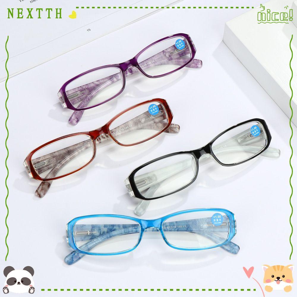 NEXTTH แว่นตาอ่านหนังสือ กรอบเบาพิเศษ ลายดอกไม้ หรูหรา แบบพกพา สําหรับผู้หญิง