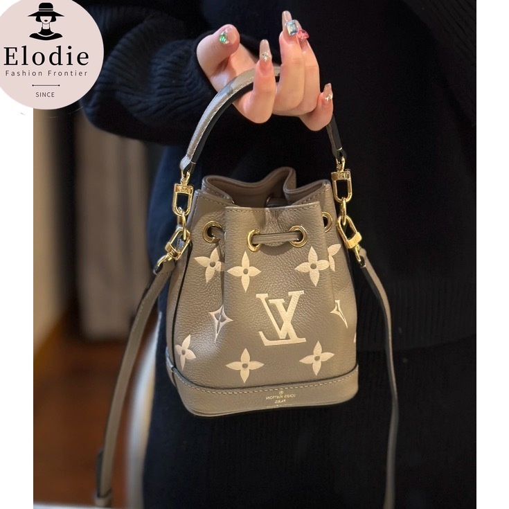 (In stock) Louis Vuitton NANO NOE Bucket Bag LV Mini Women's กระเป๋าสะพายข้าง