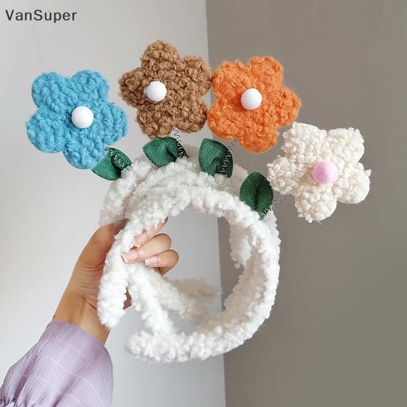 Vansuper ที่คาดผม ผ้ากํามะหยี่ขนนิ่ม ลายดอกไม้ สีแดง เครื่องประดับผม สําหรับเด็กผู้หญิง ปาร์ตี้วันเกิด ขายดี