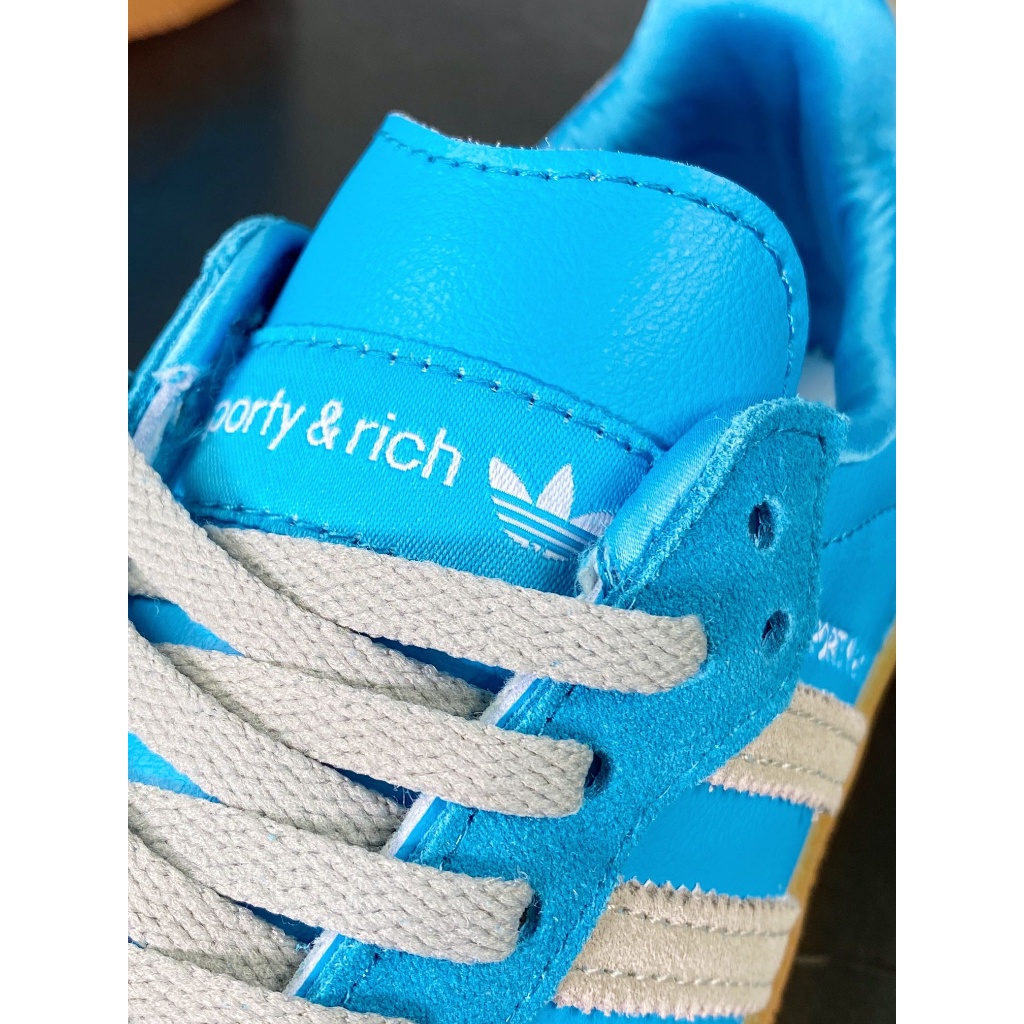 Adidas Samba OG Sporty &amp; Rich Blue Rush Classic Casual ผ้าใบ Unisex สำหรับผู้ชายผู้หญิง IE6975 รองเ