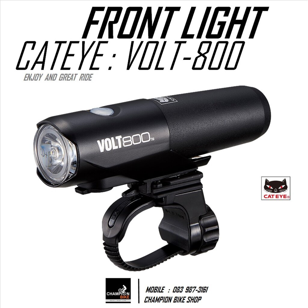 ไฟหน้าจักรยาน ชาร์ทUSB CATEYE : VOLT800 - BIKE FRONT LIGHT USB CHARGE 800 LUMENS