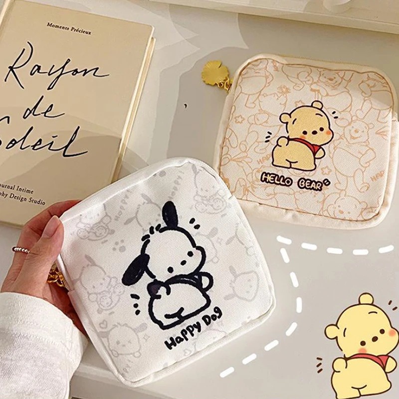 Sanrio Kawaii Pacha Dog กระเป๋าผ้าอนามัย แบบพกพา สําหรับเด็กผู้หญิง นักเรียน
