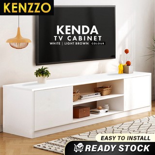 TV Cabinet Minimalis 5/6ft | Material Kayu + Anti Habuk Bawah TV Kabinet - Kenda - KENZZO