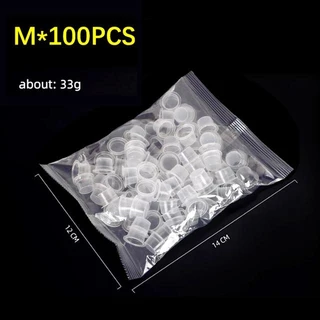 100 ชิ้น หมึกสัก ถ้วยสี ขนาดใหญ่ ขนาดกลาง แหวนเล็ก สีนม ฝาไมโครเบลด ลิป คิ้ว อุปกรณ์ฟอกสี ครีมสี