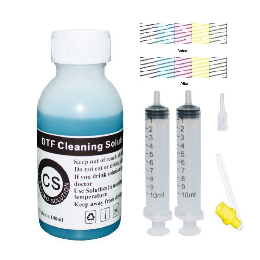 DTF Ink Cleaning Solution Liquid For DX4 DX5 DX7 L805 L800 1390 I3200 L1800 Printhead Cleaner Kit 10
