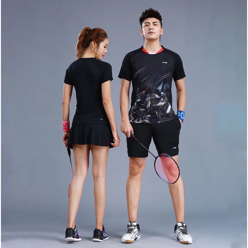 พร้อมส่ง Li Ning ชุดแข่งแบดมินตัน แขนสั้น แบบแห้งเร็ว ระบายอากาศ สวมใส่สบาย แฟชั่นฤดูร้อน สําหรับเด็กผู้ชาย และเด็กผู้หญิง