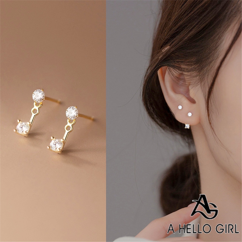 A HELLO GIRL ต่างหู ประดับไข่มุก เพทาย หรูหรา ระดับไฮเอนด์ แฟชั่นสําหรับผู้หญิง