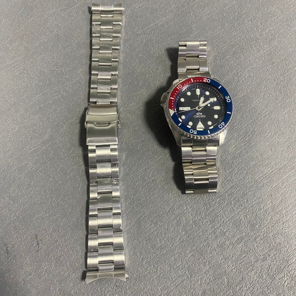สายนาฬิกาข้อมือ สีเงิน 22 มม. สําหรับ seiko SRPD seiko 5 SRPD53 SKX 007 009 031