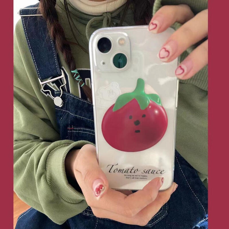 เคสโทรศัพท์มือถือนิ่ม กันตก ลายอิโมจิ มะเขือเทศ เรียบง่าย น่ารัก สําหรับ IPhone 11 1213 Pro MAX X XR XS MAX SE Apple 7 Plus 8 Plus IPhone 14 15 Pro