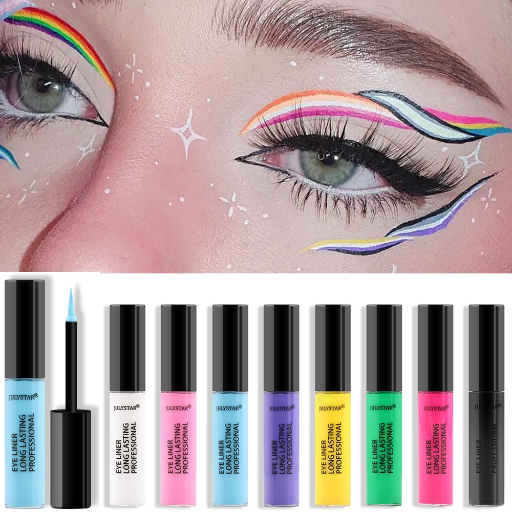 Eyeliner อายไลเนอร์ ดินสอเขียนขอบตา 8 สี Liquid Pencil กันน้ำง่ายสวมใส่ทำ มีหลายสี ชมพู ขาว ฟ้า แฟนซี แต่งหน้า