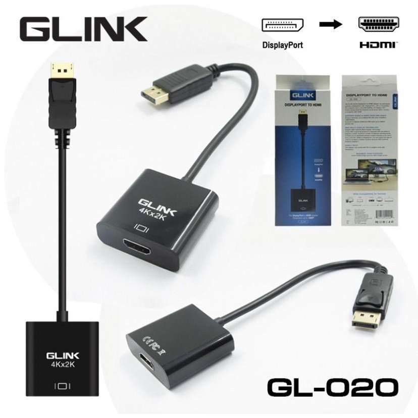 สายแปลง Display Port TO HDMI GLINK Converter GL-020 (ประกัน 1 ปี)