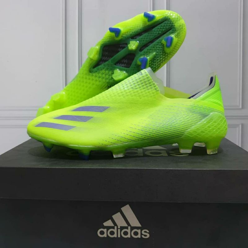 Adidas X Ghosted+ รองเท้าฟุตบอล FG สีเขียวดำ กีฬา