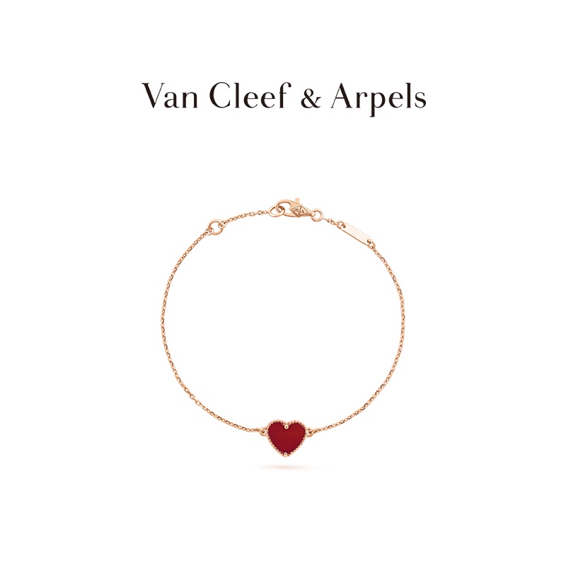 [พร้อมส่ง] Vca Van Cleef &amp; Arpels Sweet Alhambra สร้อยข้อมือ รูปหัวใจ สีโรสโกลด์ สี่แฉก ของขวัญวันเกิด