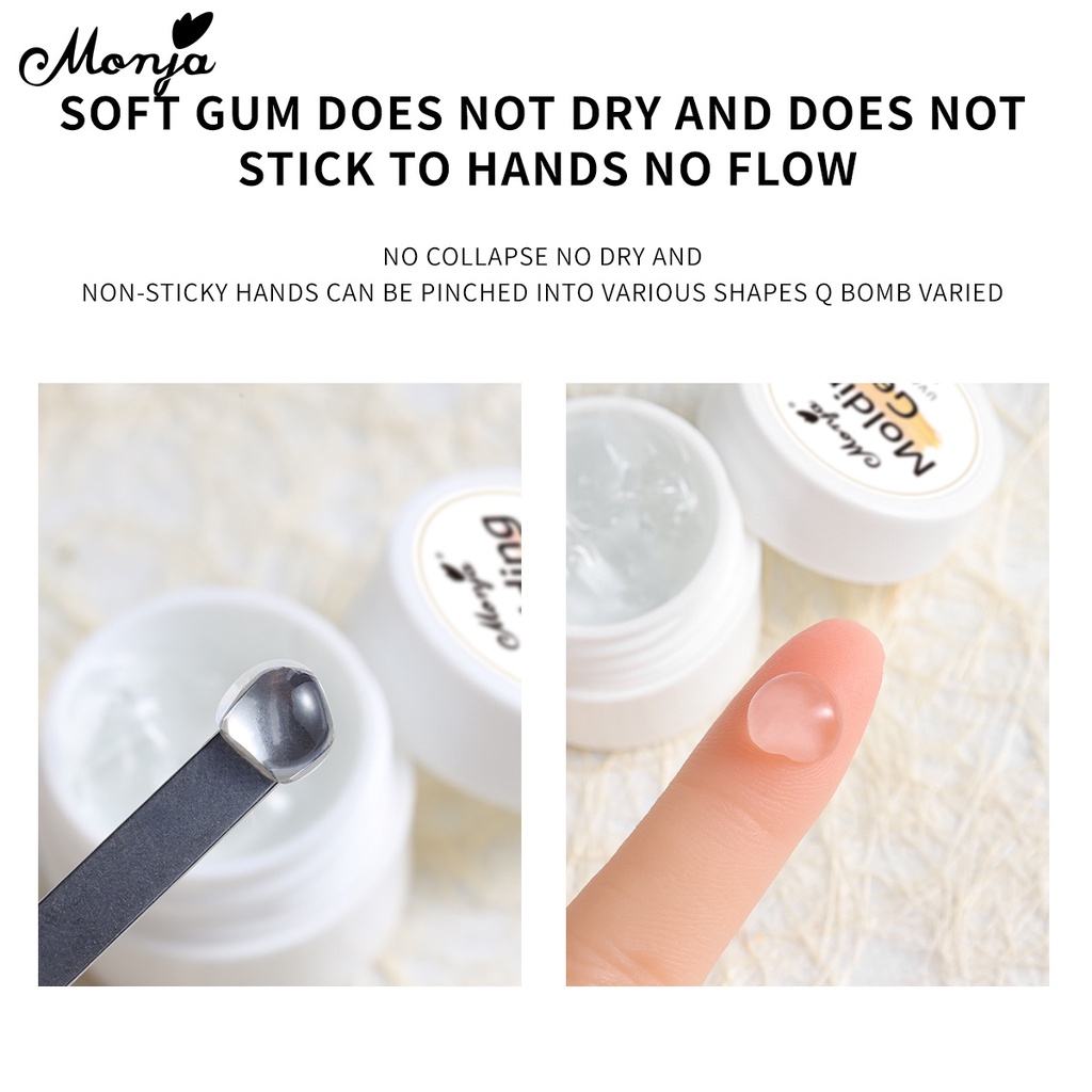 Monja 3D เล็บ Moulding เจลสเตอริโอ Carve เจลสามารถแป้ง PVC เจลนวดรูปร่างต่างๆ เจลเล็บเครื่องมือ 5ml - รูปที่ 3