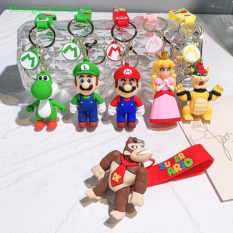 Strongaromonyu น่ารัก Super Mario Bros พวงกุญแจเกม Mario รูป Key Chain การ์ตูนสร้างสรรค์กระเป๋า Ch อุปกรณ์เสริมสําหรับเด็กของขวัญวันเกิด TH