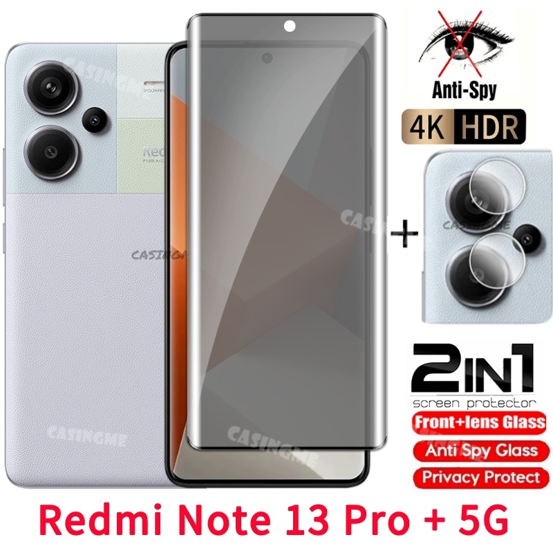 Redmi Note13pro+ 5G ฟิล์มกระจกนิรภัยกันรอยหน้าจอ กันแอบมอง เป็นส่วนตัว เต็มจอ โค้ง สําหรับ Redmi Note 13 Note13 13pro+ Pro + Plus Note13pro+