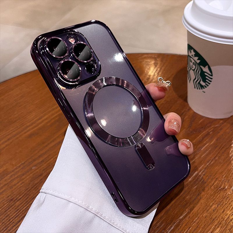 Case เคส ไอโฟน 17 15 Pro Max เคสชาร์จ ไร้สาย ขอบเงา พร้อมเลนส์กันกล้อง ในตัว สำหรับ iPhone 14 13 12 11 X XS XS MAX 006