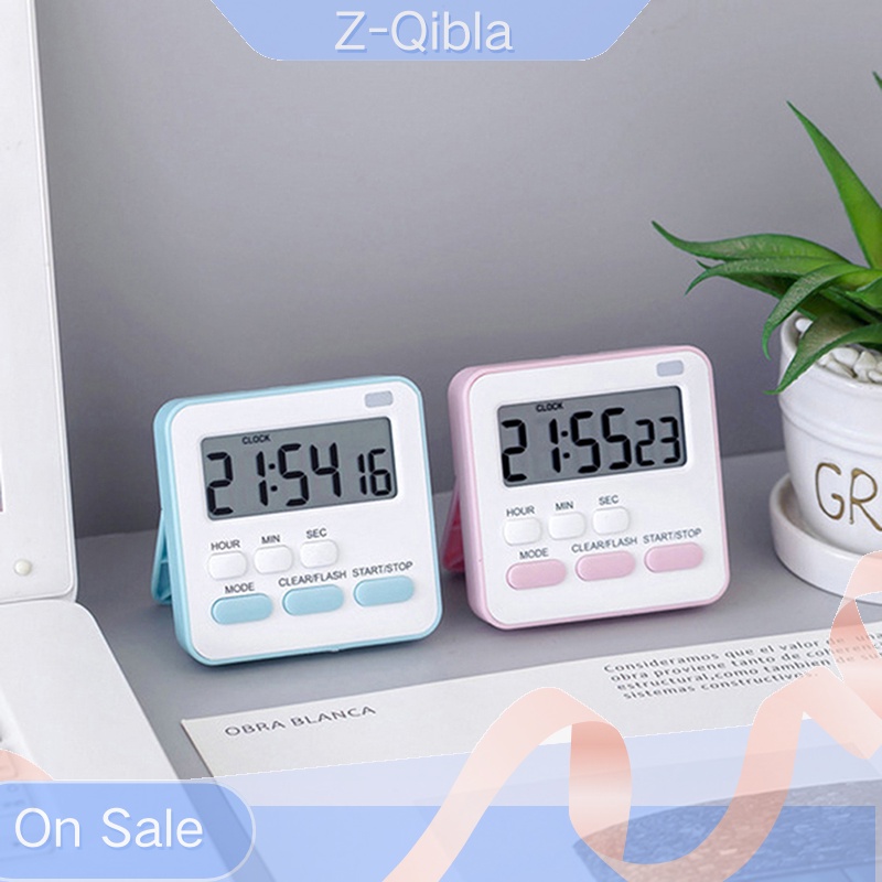 Z-qibla นาฬิกาปลุกดิจิทัล พร้อมไฟกระพริบ ตั้งเวลาได้ ขนาดใหญ่ สําหรับทําอาหาร ห้องครัว กีฬา เรียน นาฬิกาปลุก