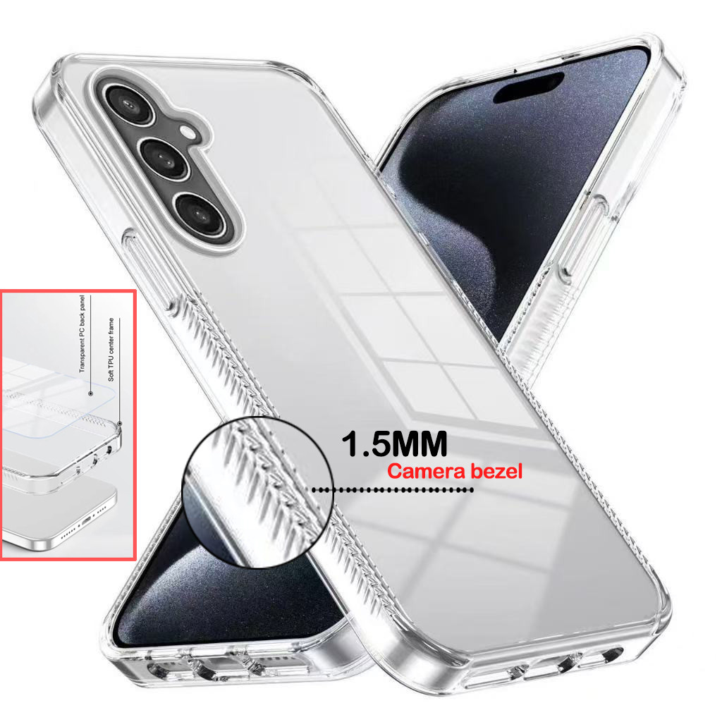 New Case สำหรับ Samsung A16 A26 A36 A56 A06 A05 A05S A55 A25 A35 A15 S24fe S25 Ultra เคส PC แข็ง แบบใส ป้องกันกล้อง 041