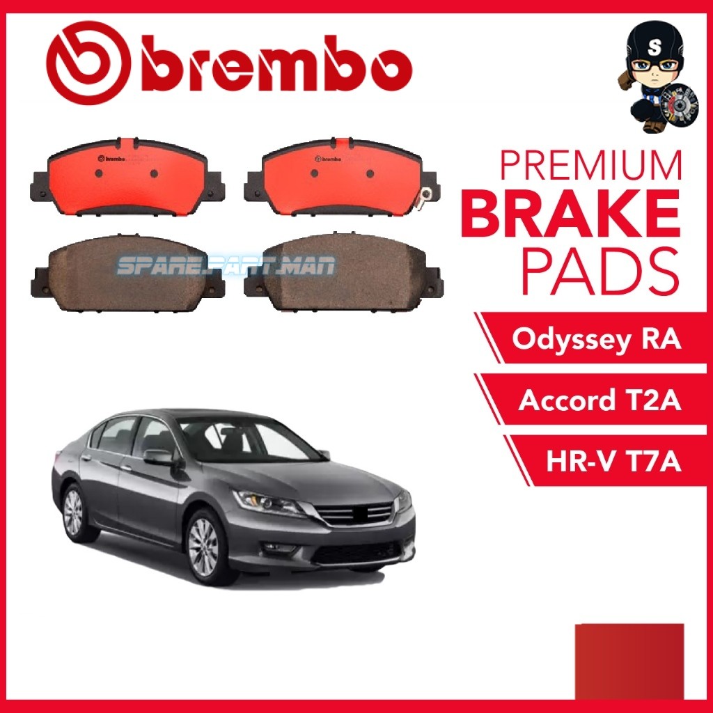 ผ้าเบรคหน้า BREMBO NAO (1 ชุด) - H/D Accord T2A, HR-V15 T7A, Odyssey RC1 2.4