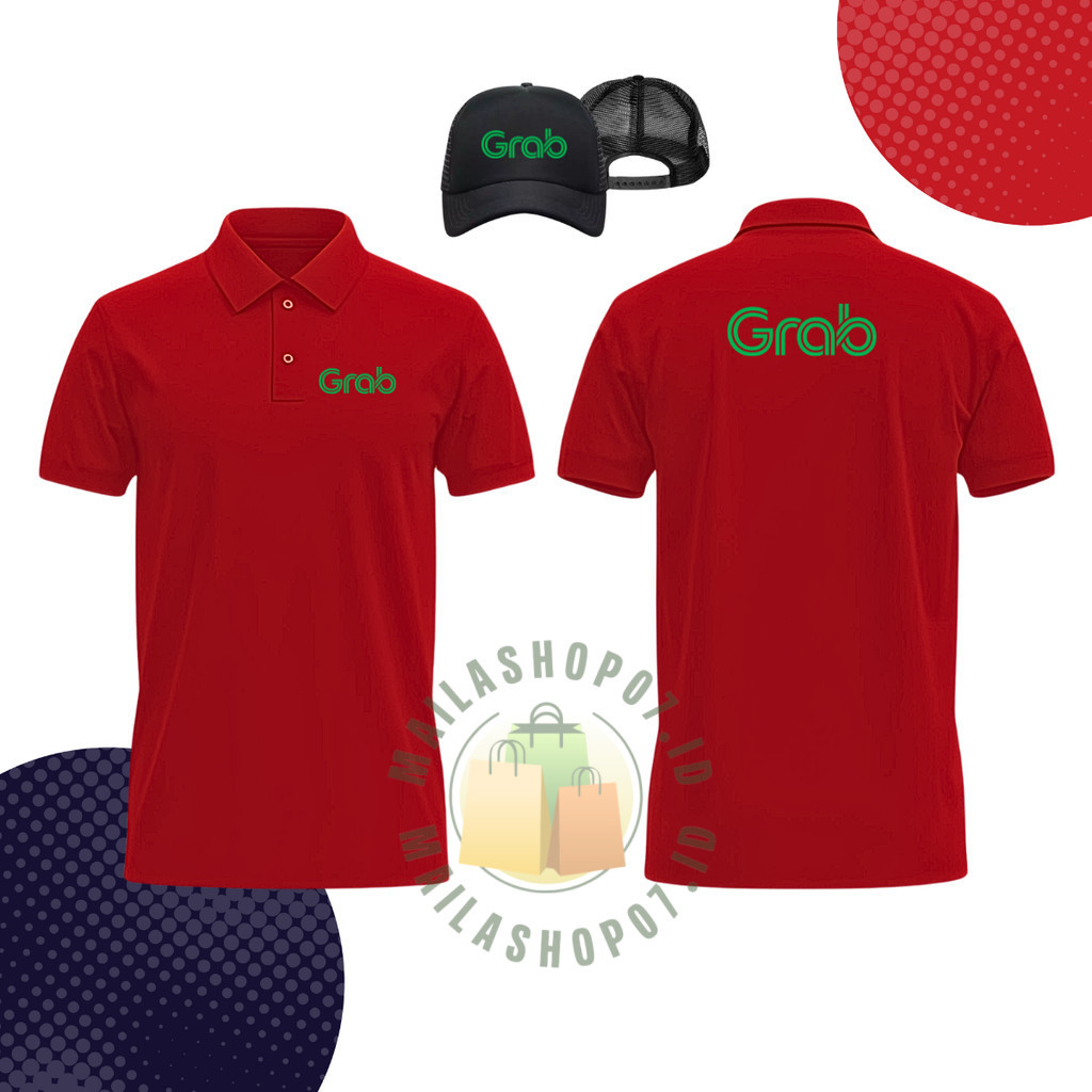 หมวก BONUS!!! Tshirt Poloshirt เสื้อยืดผู้ใหญ่ปุ่มคอปกแขนสั้น Grb Grrb Graapp Garab รายการโปโลสีดํา 