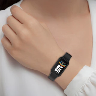 ฟิล์มกระจกนิรภัย + สายซิลิโคน for Smartwatch Mi Band 9 Active /Redmi Band 3 สายยางรัดข้อมืออุปกรณ์ป้องกันหน้าจอ
