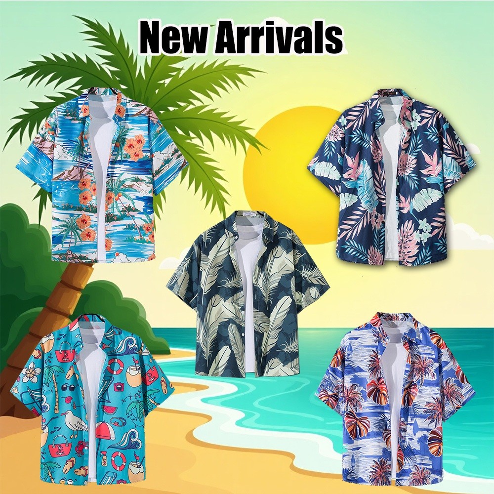 LadyCloset Shop (F945) เสื้อฮาวายโอเวอร์ไซส์ เท่สุดๆ ใส่ได้ทั้งชายและหญิง 🌸🌺