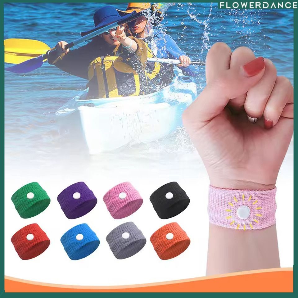 สายรัดข้อมือกันเมารถ กันคลื่นไส้ ปรับได้ ใช้ได้ทั้งเรือ เครื่องบิน ลายดอกไม้