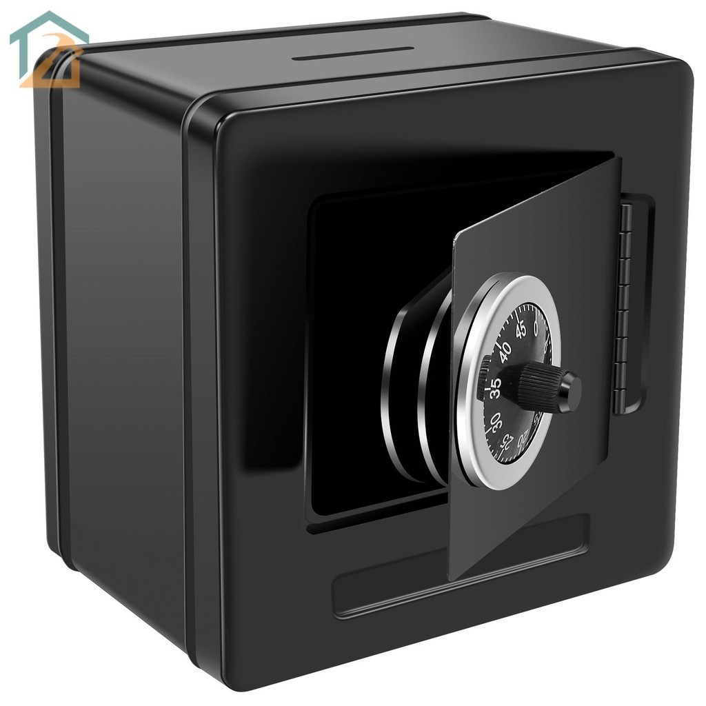 กระปุกออมสิน พร้อมตัวล็อก ขนาด 13.5x13.5x9.5 ซม. สีดํา SHOPCYC3960