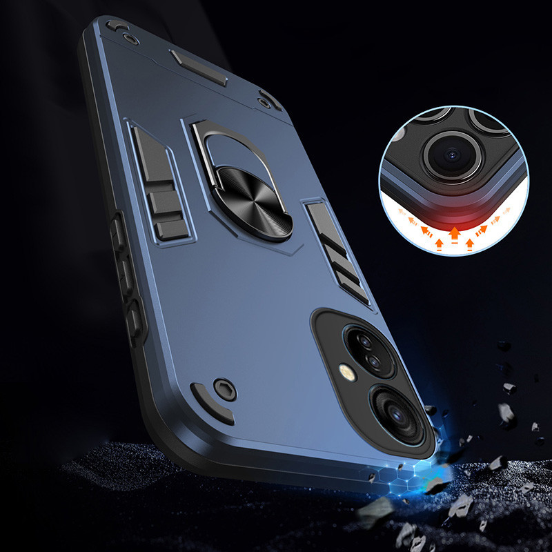 สําหรับ Tecno Spark 9T KH6 เคสเกราะที่ทนทานพร้อมที่วางแหวนฝาครอบป้องกันขาตั้ง