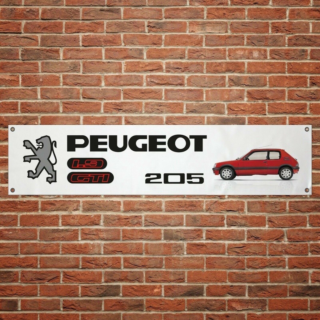 Peugeot 205 GTI ป้ายโลหะดีบุก โปสเตอร์ตกแต่งผนัง บาร์ ห้องสโมสร 40 * 10 ซม.